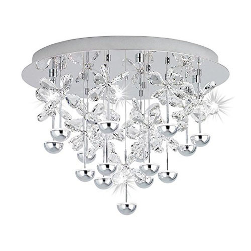 Plafon Pianopoli De 1 Luz C/ Lamp LED 27W Calida Cromo/transparente Eglo