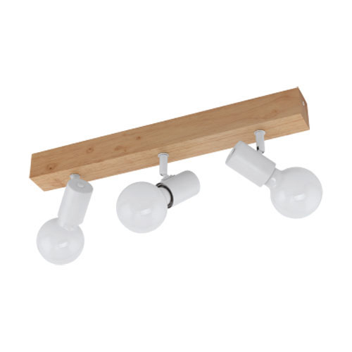 Plafon Townshend E27 De 3 Luces Blanco/madera Eglo