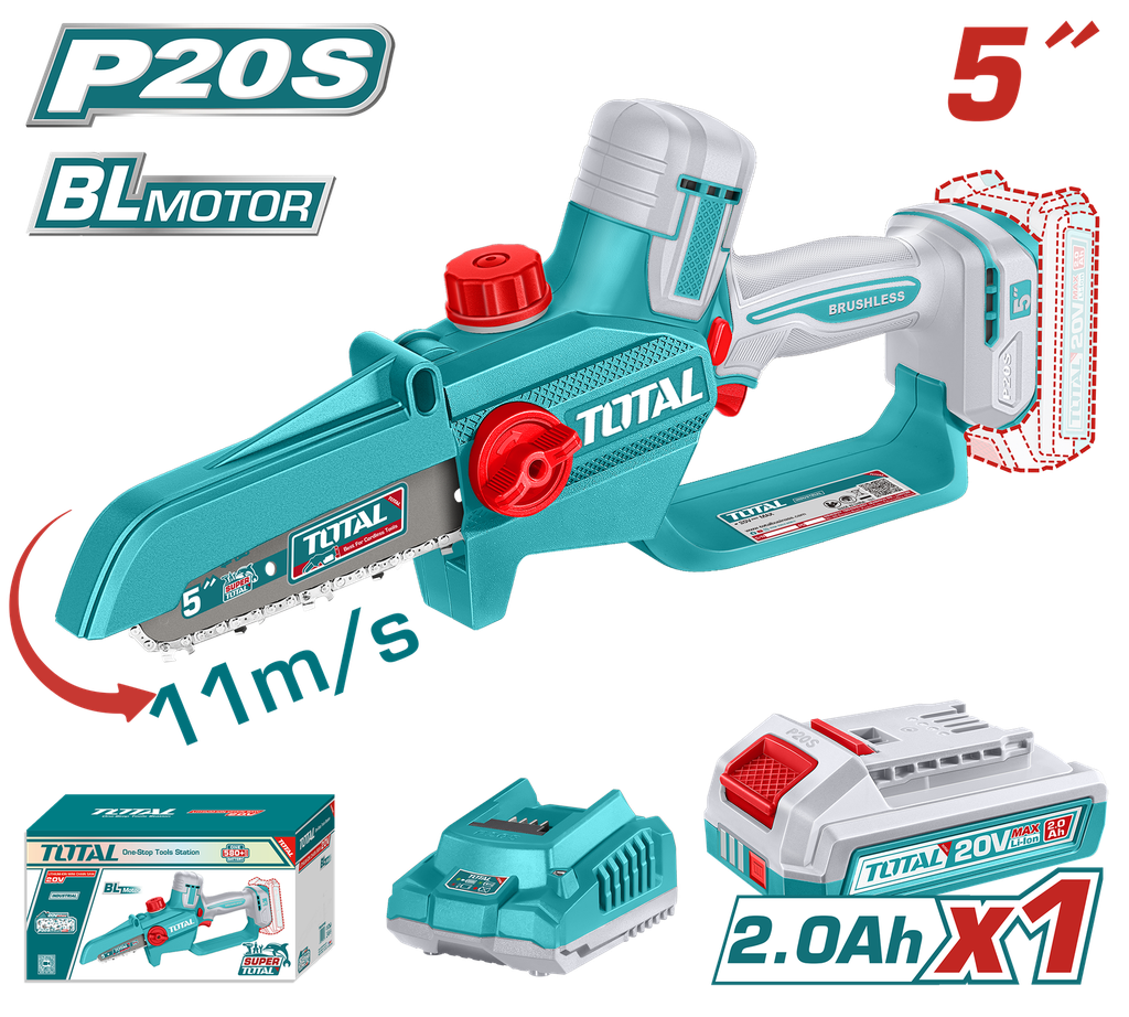 Podadora Motosierra A Bateria 20V 12CM (5 Pulg) (auto Lubricacion) - Bat/car - Tgsli20561 - Total