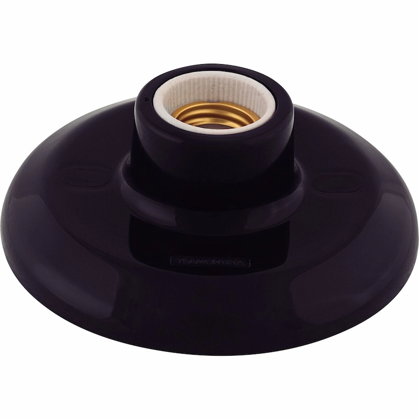 Portalampara Disco De Plastico Con Socket De Porcelana Nergo - Tramontina