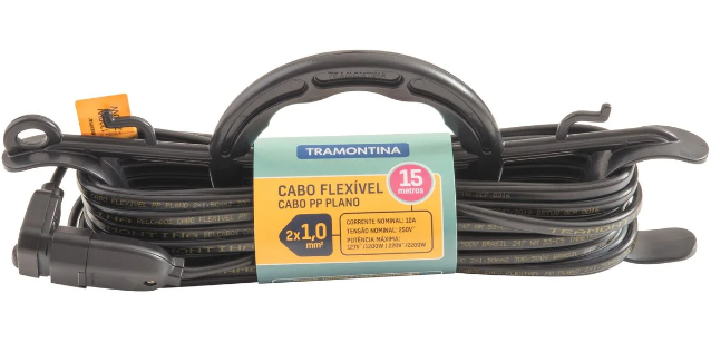 Prolongador De 15 Metros Con 1 Toma Con Enrollador - Tramontina