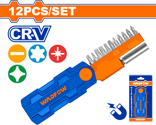 Puntas Bit De Atornillador - Crv - (12 Pzs) - Wadfow