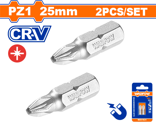 Puntas Destornillador Pz1 25MM (2 Pzs) - Wadfow