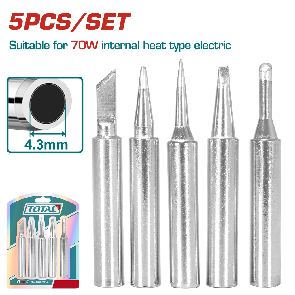 Puntas Para Cautin Soldador 4.3MM (5 Pzs) - Tet065431 - Total