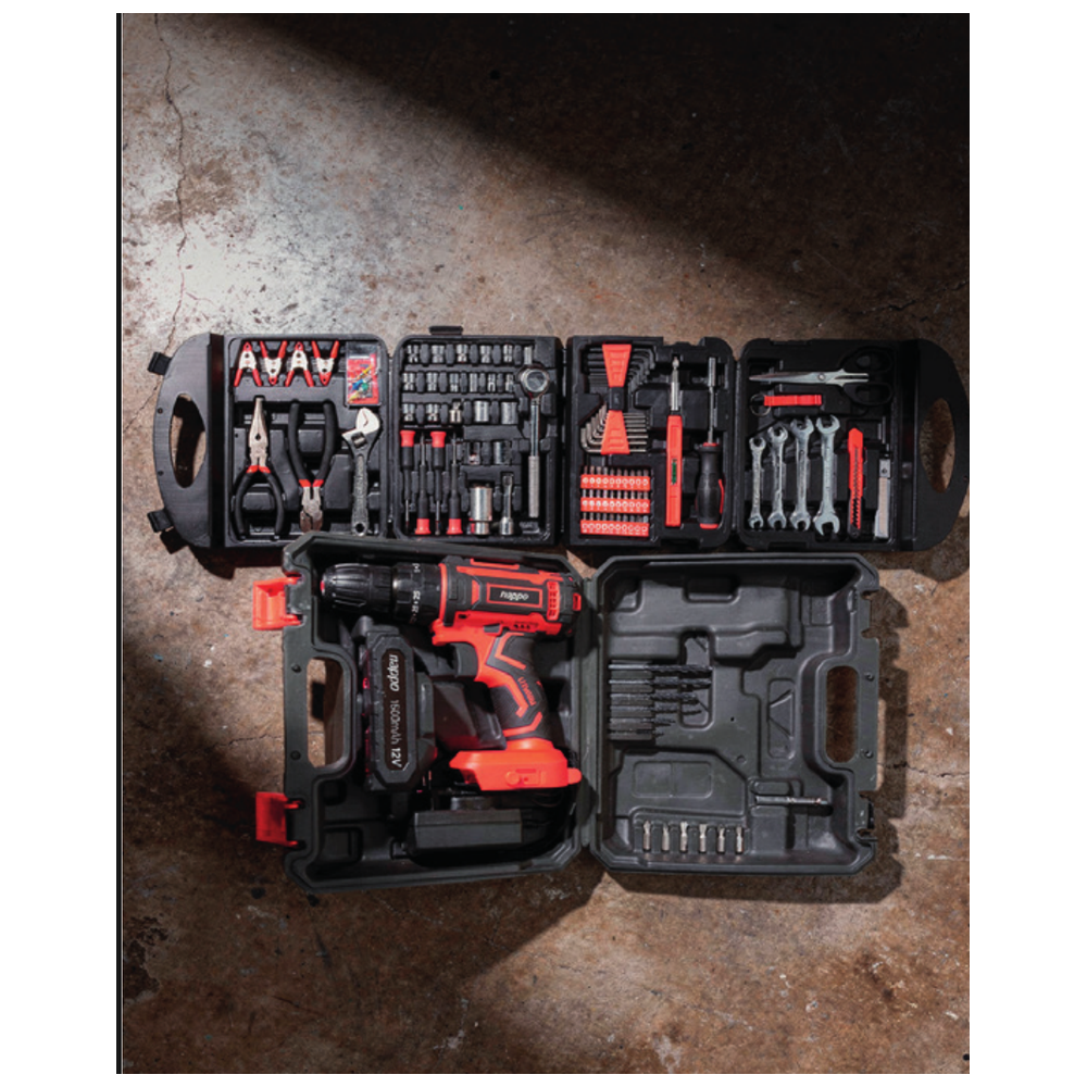 Combo Kit Taladro de Impacto 16 Piezas + Kit de Herramientas Manuales - NHK-217 Nappo