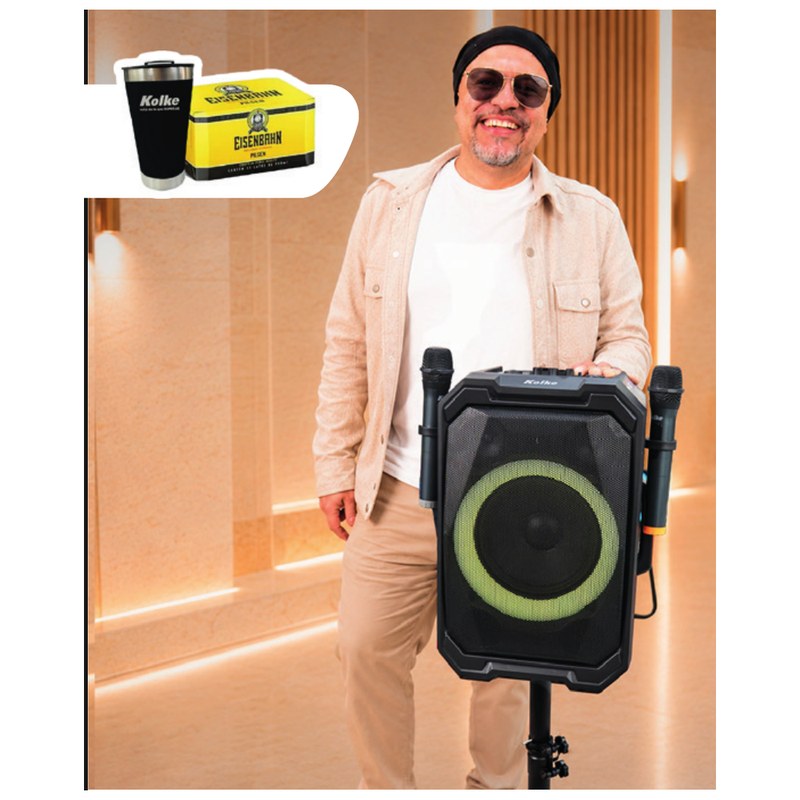 Combo Parlante Inalámbrico Pro Xtreme Max + Trípode + Vaso Térmico y Pack Cervecero - KPB-724 Kolke