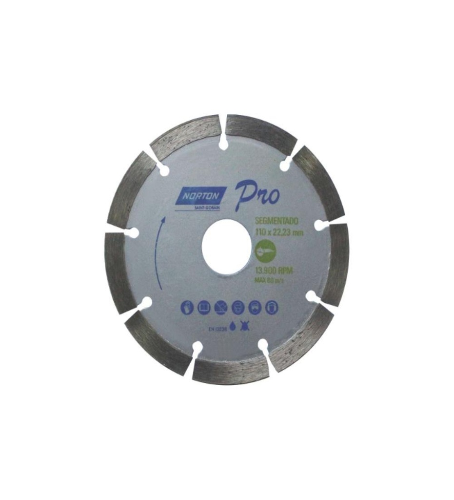Disco Corte Diamantado PRO Segmentado 110x22 - Norton