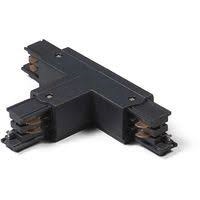 Unión en T para Riel Eléctrico de Aluminio 2 Circuitos Negro - Zaga