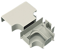 Accesorio de Canaleta 100x50 mm Curva T Plana - Hellermann Tyton