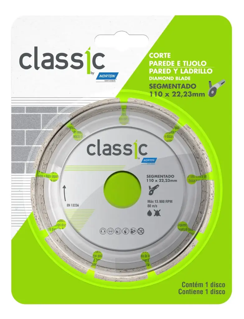 Disco Corte Diamantado Classic 110x22 - Norton
