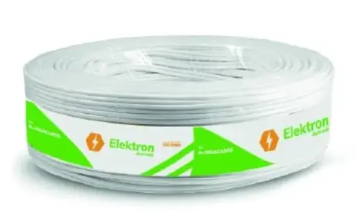 [EC12253] Cable Cordón 2x2mm2 - Blanco Rollo 100M - Elektron
