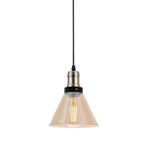 [EI12768] Colgante Soho Ámbar Cono 182mm 1xe27 89011102 - Blumenau