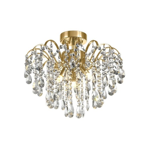 [EI12781] Plafón Cristal Amarilis 3xg10 - Dorado 86111130 - Blumenau