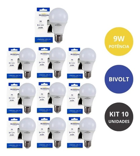 [EI12862] Lámpara LED E27 9W Fría 03099126 - Blumenau