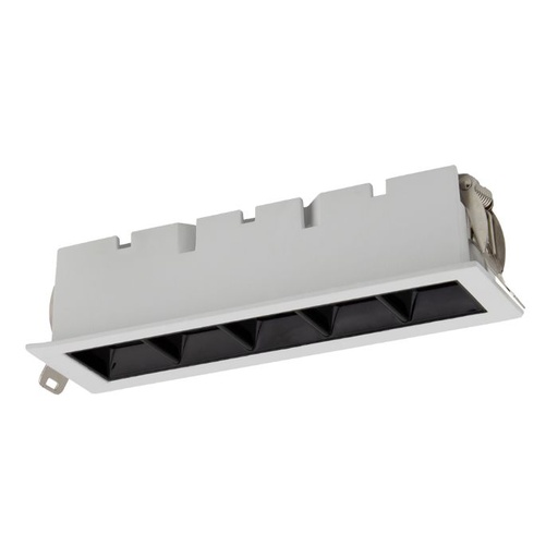 [EI13021] Spot Iris LED Embutir Bivolt 5 Lentes 10W 3000K Blanco/Negro 59103104 - Blumenau