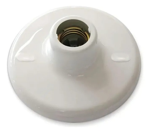 [EI13027] Porta Lámpara Plafón Blanco Con Cerámica E27 - Blumenau