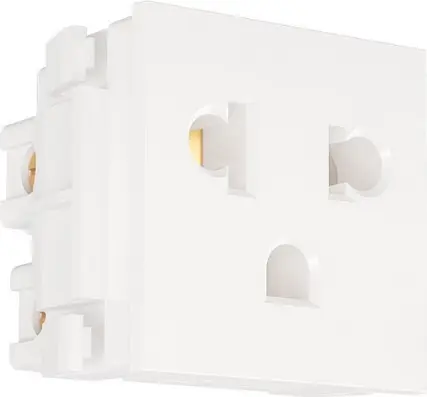 [EI13608] Toma Computadora Euroamericano 36mm Blanco C19909 16A-250V - Elektron