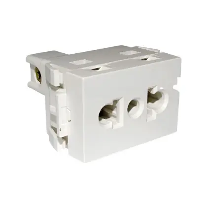 [EI13612] Toma Euroam + T 24mm Blanco C19908 10-16A-250V - Elektron