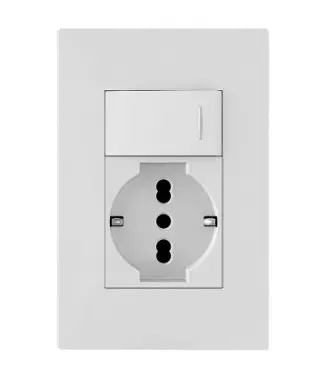 [EI13622] Toma Schuko + Interruptor Blanco C19937 Paris Light - Elektron