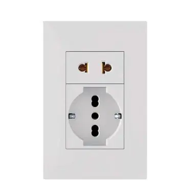 [EI13626] Toma Schuko + Toma Euroamericano Blanco C19936 Paris Ligh - Elektron