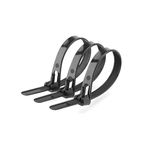 [FF13702] Precinto Reutilizable Negro 100mm - 100 Uni. Chs-100Rwt-Black