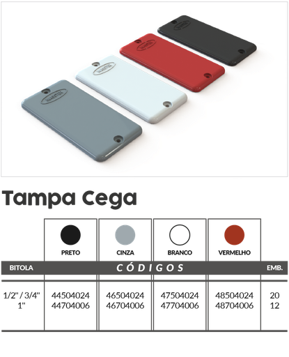 [ED14042] Tapa Ciega Gris 1/2 - 3/4 pulg. - 46504024 Master Plásticos