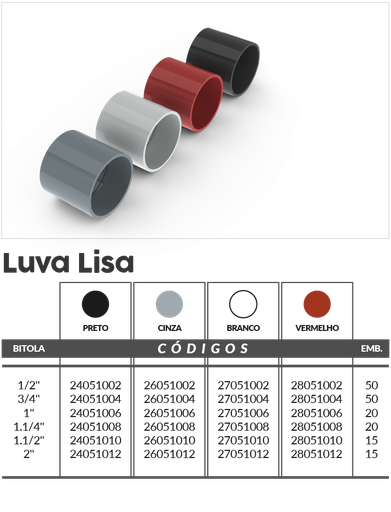 [ED14077] Unión Lisa Pesado Gris 2 pulg. - 25051012 Master Plásticos