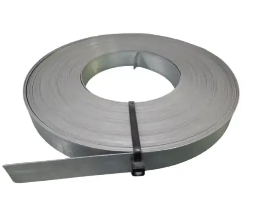 [FF18766] Cinta zunch. Acero 1/2 pulg rollo 25m x 0,6mm s/ perforación