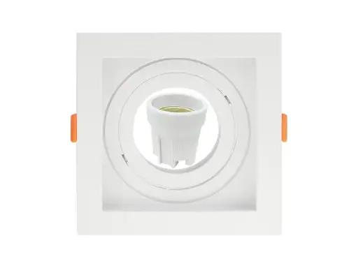 [EI18998] Soporte para Spot Par 20 E27 20W Cuadrado Blanco - Taschibra