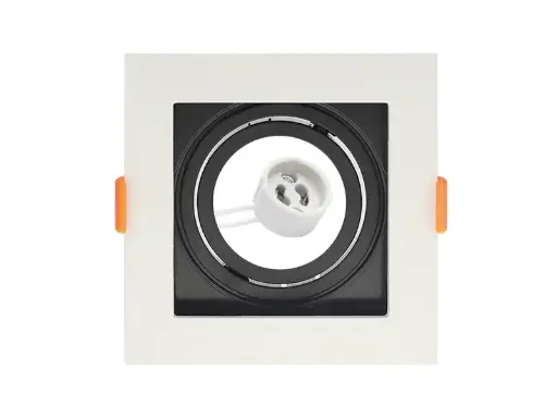 [EI19001] Spot para Embutir Cuadrado 20W para AR111 GU10 Blanco + Negro - Taschibra