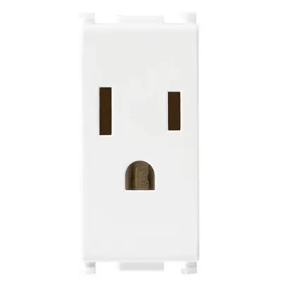 [EI19076] Toma 2P+T 15A 127V USA Plana Blanco - 14245 VIMAR