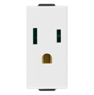 [EI19083] Toma SICURY 2P+ 15A USA+SASO Blanco - 09242 VIMAR