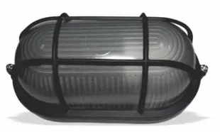 [EI19262] Aplique tipo Tortuga oval c/ rejilla 60w 3000k IP65 - 9010A Ecoville