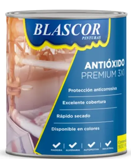 [FP19295] Pintura Antióxido Premium 3x1 850cc Negro - Blascor