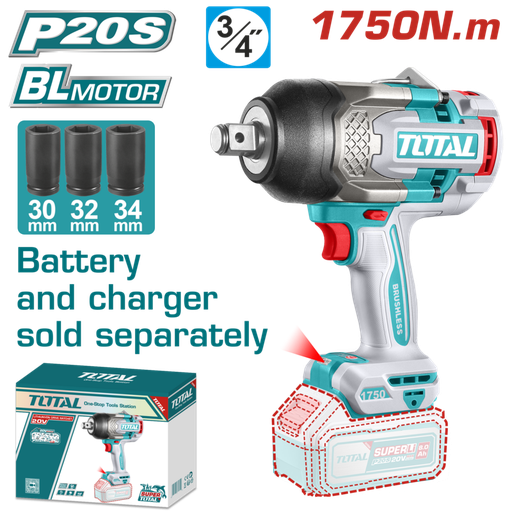 [FH20849] LLAVE DE IMPACTO A BATERIA 20V 1750NM (3/4PULG) BL - TIWLI201751 - TOTAL