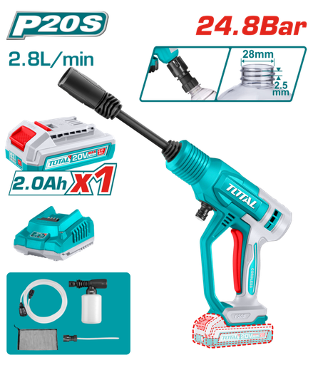 [FH20855] HIDROLAVADORA A BATERIAS 20V 2.8L/MIN - BAT/CAR - TPWLI20362 - TOTAL