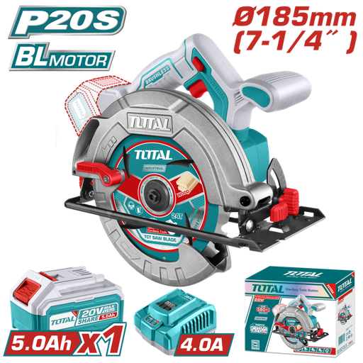 [FH20864] SIERRA CIRCULAR A BATERIA 20V 185MM - BAT/CAR - TSLI18513 - TOTAL