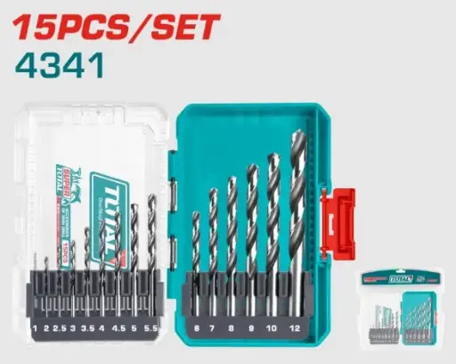 [FH20879] JUEGO DE MECHAS PARA METAL HSS 4341 (15 PZS) - TOTAL 