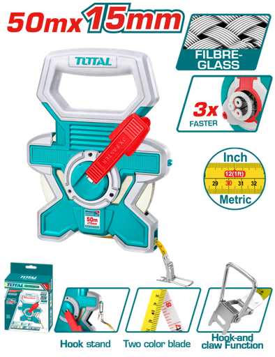 [FH20893] CINTA METRICA CRUCETA 50MX15MM - TOTAL