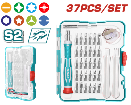 [FH20894] DESTORNILLADOR DE JOYERO CON PUNTAS (37 PZS) - S2 - TOTAL