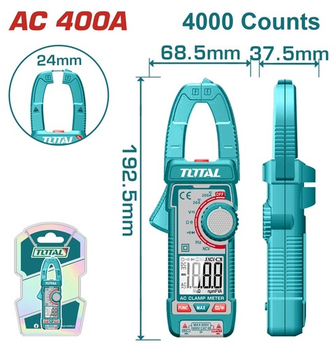 [FH20898] PINZA AMPERIMETRICA AC 400A (4000 CUENTAS) - TOTAL