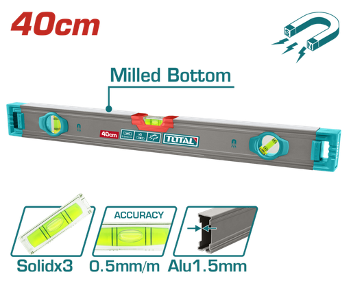 [FH20903] NIVEL DE BURBUJA 40CM CON IMANES - TOTAL