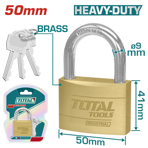 [FH20915] CANDADO 50MM (LATON) - TOTAL