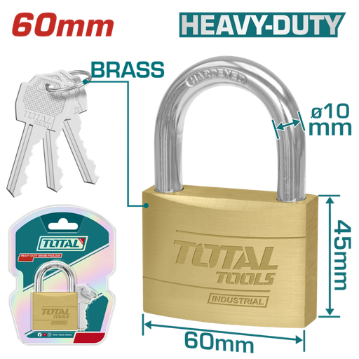 [FH20916] CANDADO 60MM (LATON) - TOTAL