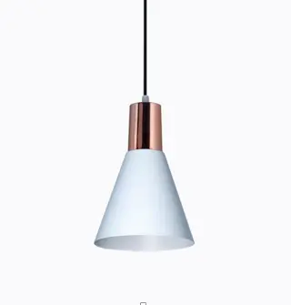 [EI20928] Luminaria Colgante Ostende Blanco y Cobre - San Justo