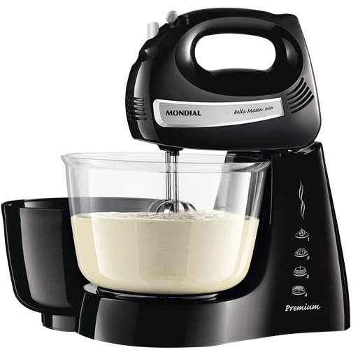 [HC21731] BATIDORA BELLA MASA INOX 500W 
4 VELOCIDADES / 2 BOLS 
 B-23-NP - MONDIAL
