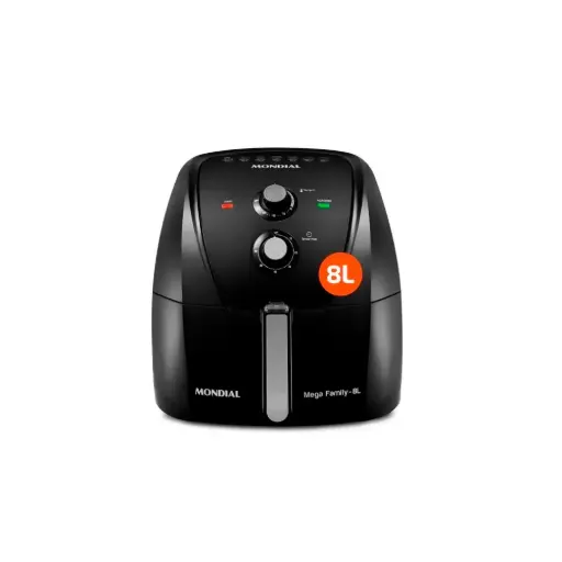 [HC21738] AIR FRYER  MEGA FAMILY  8L FULL BLACK AFN80FB  MONDIAL