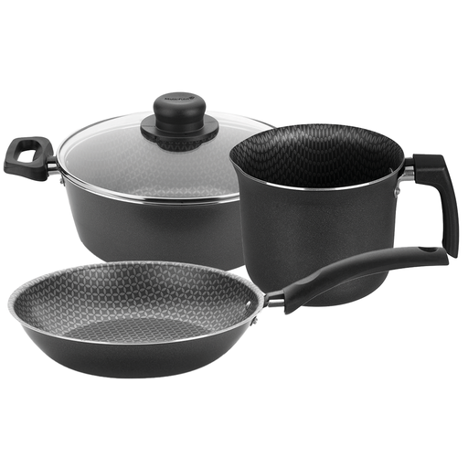 [HC21848] SET DE COOCION 3 PIEZAS  ESSENCIAL 
CACEROLA 24/ HERVIDOR 12/ SARTEN 24 40059V2  MULTIFLON