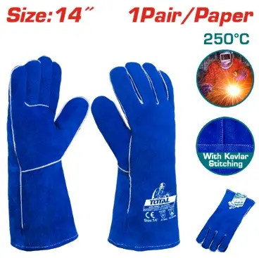 [FE22458] Guantes de Soldador 14 pulg Azul - TSP15014 TOTAL 