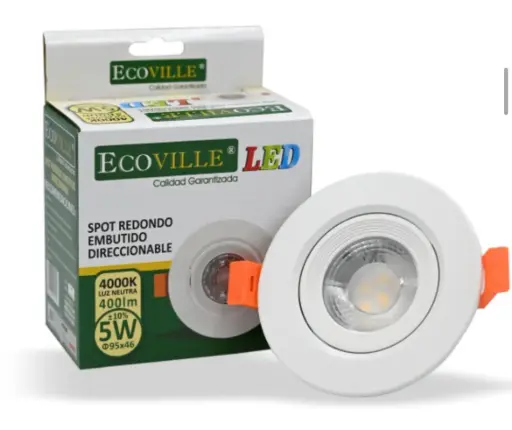 [EI22515] Spot Embutir Redondo Direccionable 5W Blanco 3000K D= 95mm - Ecoville